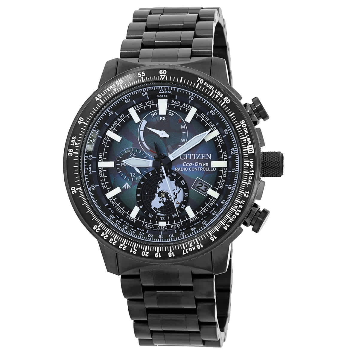 Citizen Men's Eco-Drive Stiletto Black Stainless Steel Watch