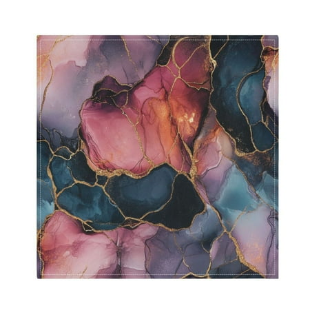 

WOBOGO Pink Gilt Marbles Cloth Napkins 6 Pieces Soft Elegant Touch Durable Absorbent Quick Drying for Elegant Dining