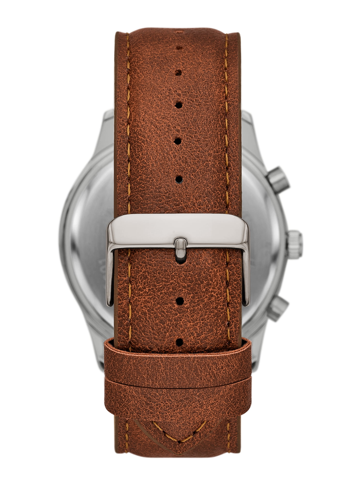 Folio Adult Men's PU Leather Brown 44mm 2pc Wristwatch Set