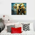 thumbnail image 4 of EastSmooth Modern Canvas Prints Animal Picture Wall Art Gold and Grey Contemporary Elephant Painting for Home Office Bedroom Guest Room Decor Framed Artwork Ready to Hang, 4 of 4