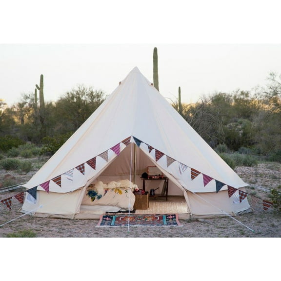 intsupermai 12-Person Outside Bell Tent with Mosquito Screen Door