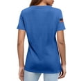 thumbnail image 3 of Short Sleeve Independence Day Women’s 250th Anniversary USA Shirt American Flag Retro Graphic Tee Blue 3XL, 3 of 3