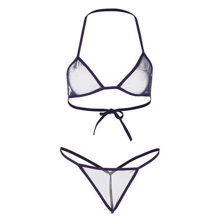 

XHJUN Women Teddy 2 Pieces Lingerie Bra And Panty Set Mesh Sheer Bodysuit Underwear Sexy Chemise With See Through Babydoll Set