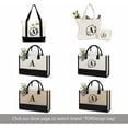 thumbnail image 6 of Personalized Initial Canvas Beach Bag, Monogrammed Gift Tote Bag for Women, 6 of 7