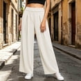 thumbnail image 6 of Mifsaly Wide Leg Track Pants Women High Waisted Pleated Athletic Pant Lightweight Breathable Flowy Casual Daily Wear Workout Clothes with Pockets White,L, 6 of 7