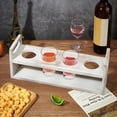 thumbnail image 4 of Beer Flight Board Holds 4 Glass White Wood Shot Glass Holder Rack Rectangle Beer Sampler Tray Flight Paddle Shot Glass Serving Tray for Beer Tasting Bar Home Parties (Slot: 2.2inch) White Wood, 4 of 7