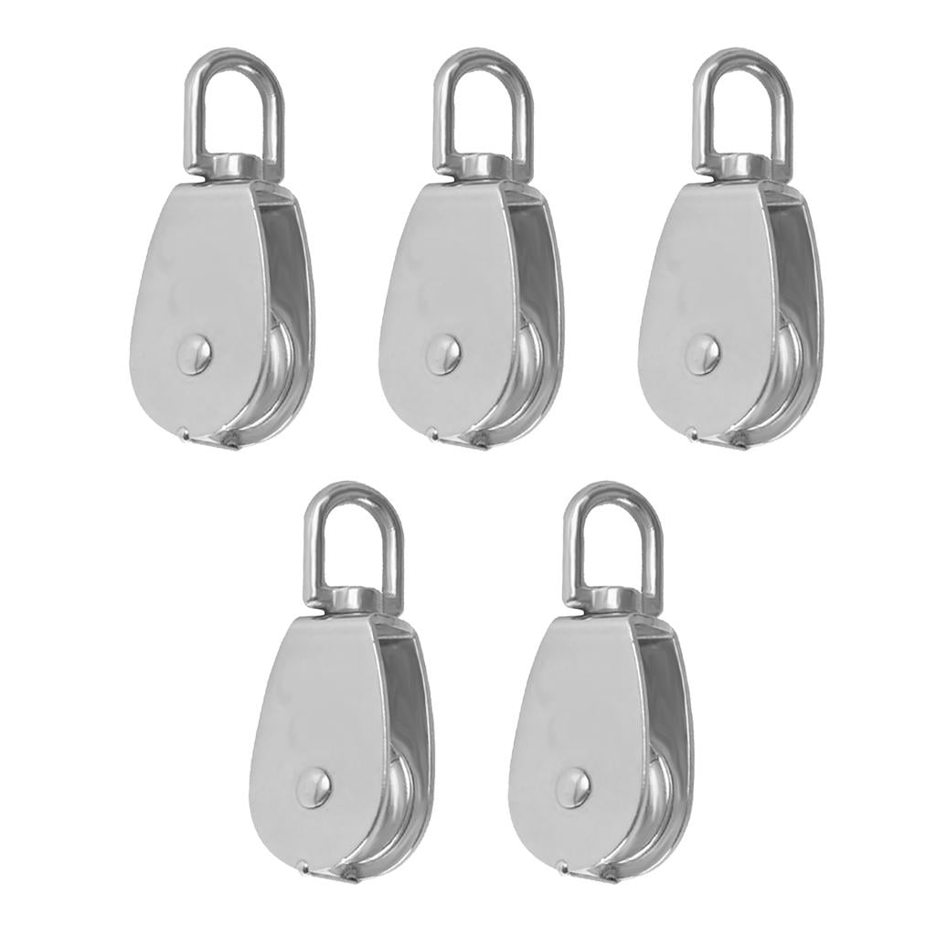 5 Pieces 304 Stainless Steel M15 Swivel Lifting Wire Rope Pulley Block