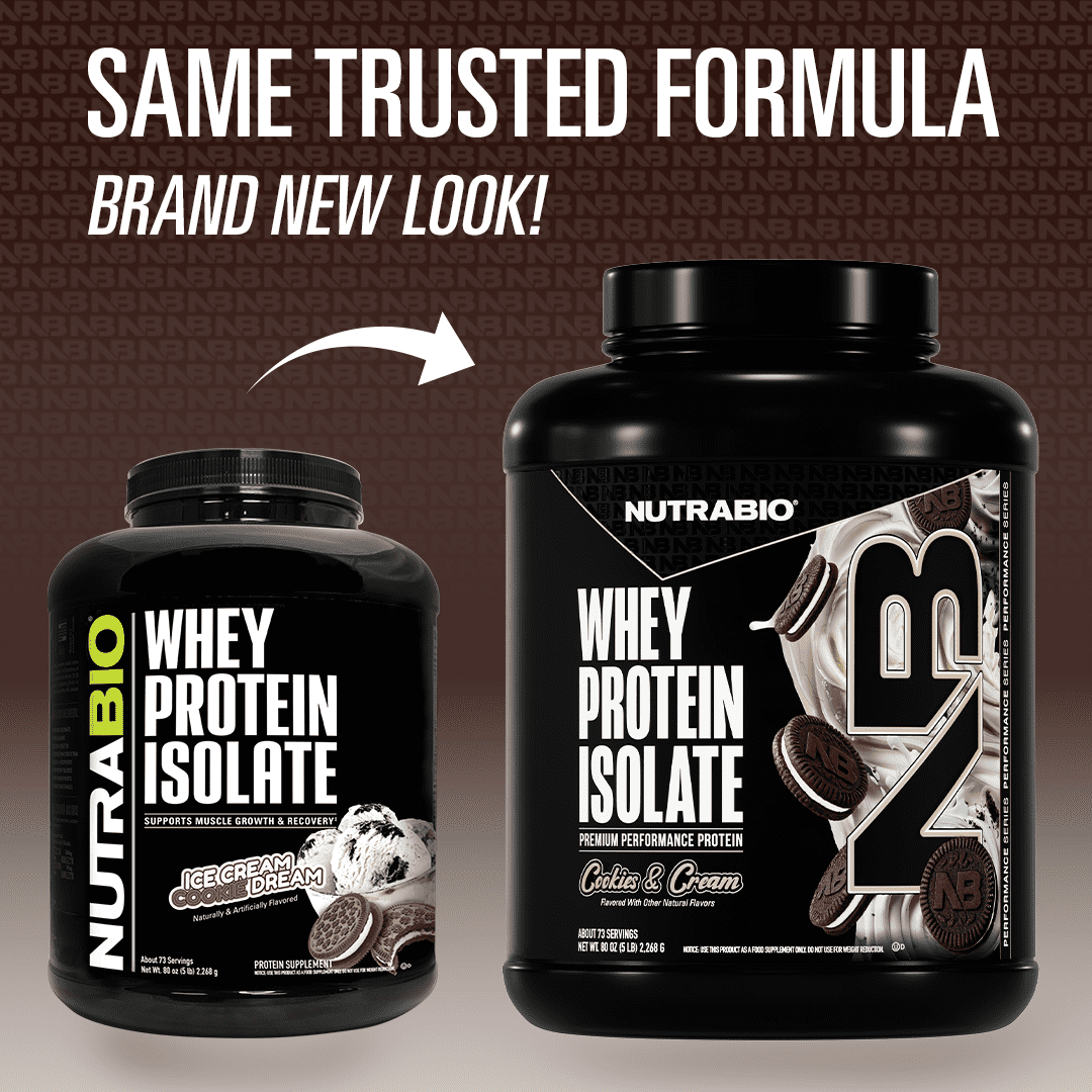 NutraBio Whey Protein Powder Isolate Supplement – 25g of Protein Per Scoop with Complete Amino Acid Profile - Soy and Gluten Free - Zero Fillers and Non-GMO - Cookies & Cream - 5 Lbs.