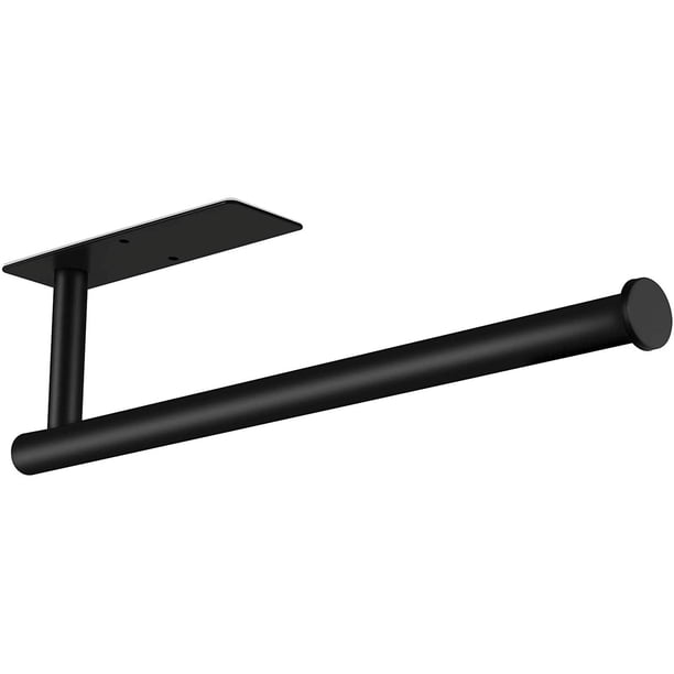 (Negro) Soporte para toallas de papel debajo del gabinete, soporte para toallas de papel para cocina, gabinete autoadhesivo montado en la pared, soporte para toallas de papel para debajo del gabinet