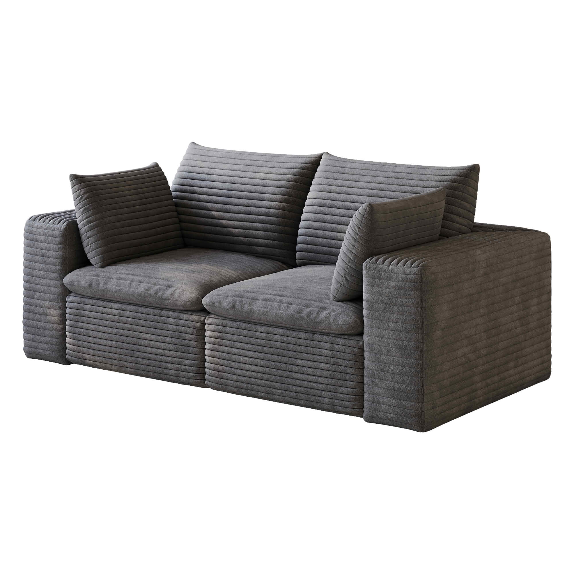 MAYEERTY 71 Inch Cloud Modular Sofa, Corduroy Deep Seat Couch with Double‑Layer Removable Cushions, No‑Assembly DIY Combination Sponge Sofa for Living Room Bedroom Apartment Conference Room