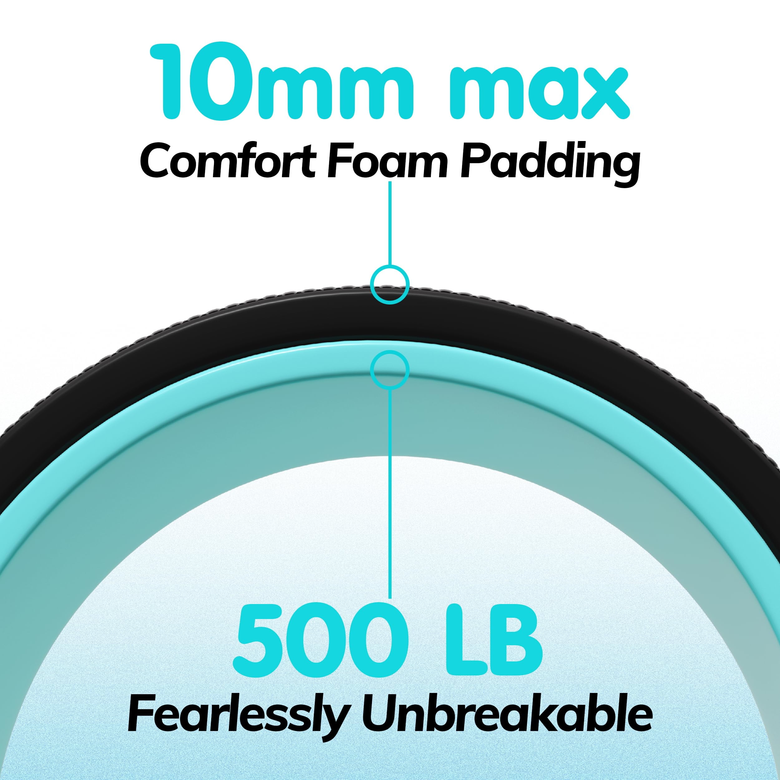 Back Roller Wheel - Yoga Wheel for Back Pain Relief, Deep Tissue Massage & Stretching, Foam Roller for Back and Spine Alignment (3-Pack)