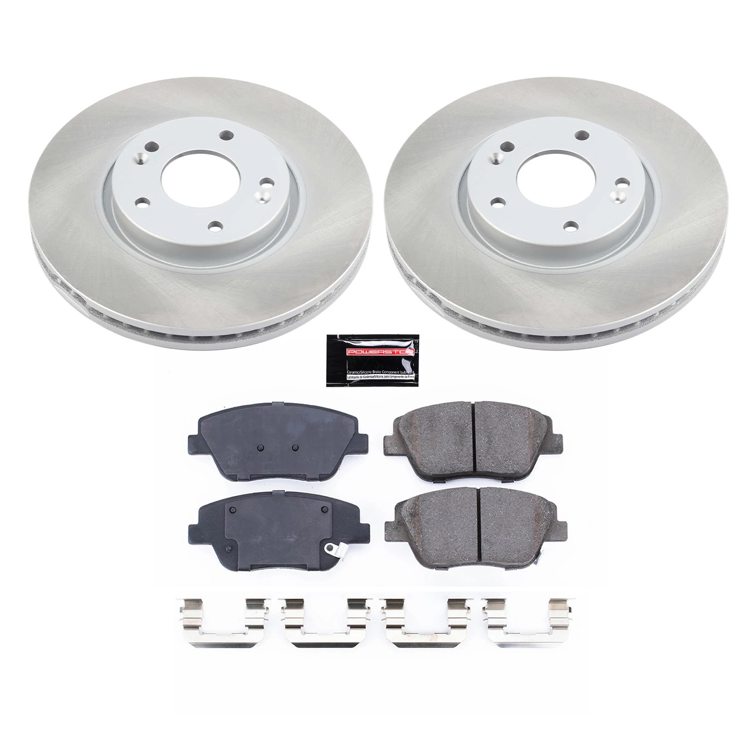 PowerStop Front Semi-Coated Rotor and Low-Dust Ceramic Brake Pad Kit SC5377
