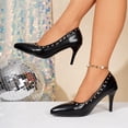 thumbnail image 3 of Stylago Women's Closed Toe High Heels Pointed Toe Wedding Pumps Shoes Ladies Leather Formal Work Dress Stiletto for Business Black Size 6, 3 of 7