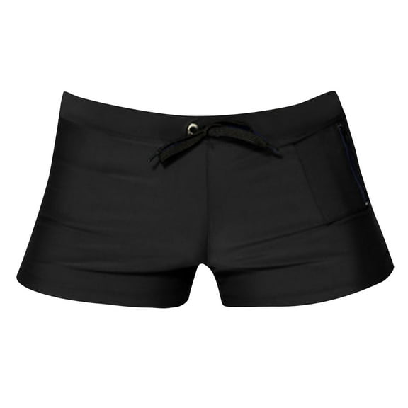 MSJUHEG Swim Trunks Men Swimsuit Mens Swim Trunks Mens Bathing Suit Boxers for Men Nylon Black L