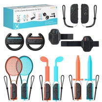 Sports Accessories 12 in 1 Bundle for Switch 2 2025, Compatible with Switch 2 2025 JoyCon, Family Game Kit, Ideal Gift with Wrist Straps, Steering Wheels, Leg Straps, Tennis&Golf&Sword Grip