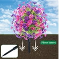 thumbnail image 4 of Meiiso Simulation Morning Glory Ground Plug E Household Imitation, Artificial Flower Stake Outdoor Decor Multi Color Garden Stakes for Yard & No Fade Heavy Duty Plastic All Season Decoration, 4 of 8