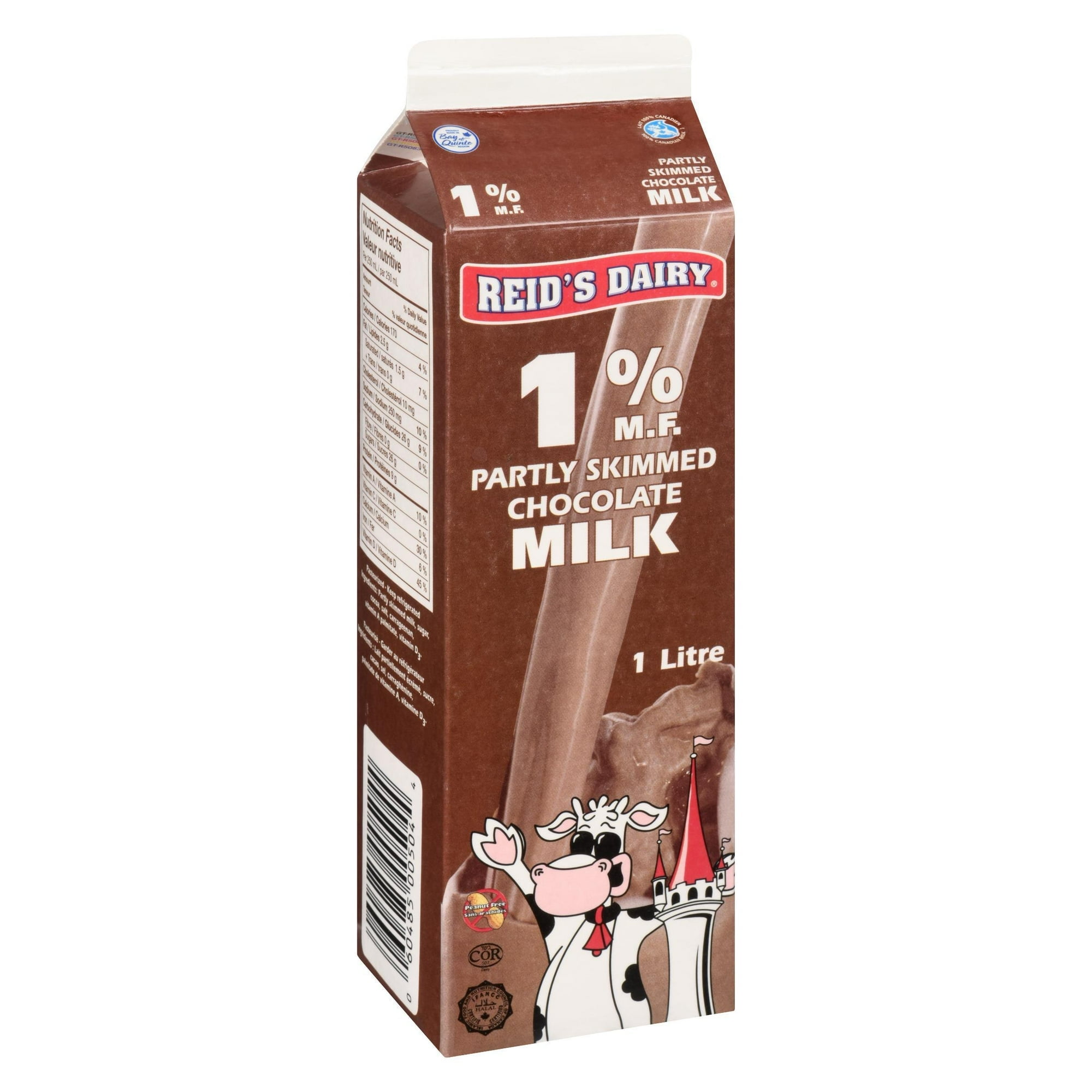 Reid's Dairy Partly Skimmed Chocolate Milk 1% M.F., 1 L