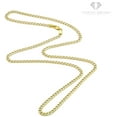 thumbnail image 2 of 925 Italian Sterling Silver 3.5mm Solid Cuban Diamond Cut Chain, FREE Microfiber Cloth, ITProLux Yellow Gold Plated Pave Curb Link Mens Womens Necklace, Giorgio Bergamo, 2 of 8