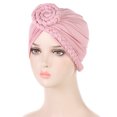 thumbnail image 4 of Prolriy Turbans for Women Braid Turban Hats Hat Cap Hair Bonnet Head Scarf Wrap Cover Head Wraps Hats for Women Pink, 4 of 4