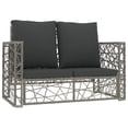 thumbnail image 4 of vidaXL 2 Piece Patio Lounge Set with Cushions Poly Rattan Gray, 4 of 6