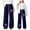 Dark Blue, variant on YUEHUA Girl's Wide Leg High Waist Sweatpants Bowknot Extra Long Baggy Track Pants Trousers with Pockets for Teen Kid Girls, 15-16 Years