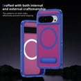 thumbnail image 4 of Decase Magnetic Case for Google Pixel 8 Pro,Heavy Duty Rugged Kickstand Mag-Safe Cover for Women Men,Dual-Layer Protection Military Grade Protective Phone Case for Google Pixel 8 Pro,Blue+Rose, 4 of 7