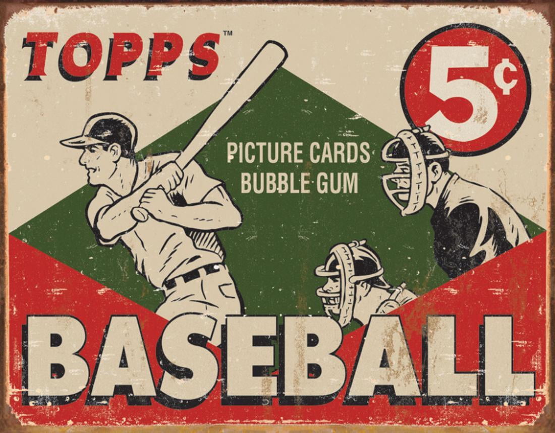 TOPPS 1955 Baseball Box Tin Sign 16x12