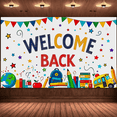 thumbnail image 6 of Yatrandify Colorful Welcome Back School Themed Banner with Star Cloud Pencil Globe Apple Bus and Backpack Elements for Classroom Decor School Events Party Backdrop Photography Props, 6 of 8