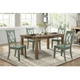 thumbnail image 3 of Casual Teal Finish Chairs Set of 6, Pine Veneer Transitional Double-X Back Design Dining Room Chairs, 3 of 4