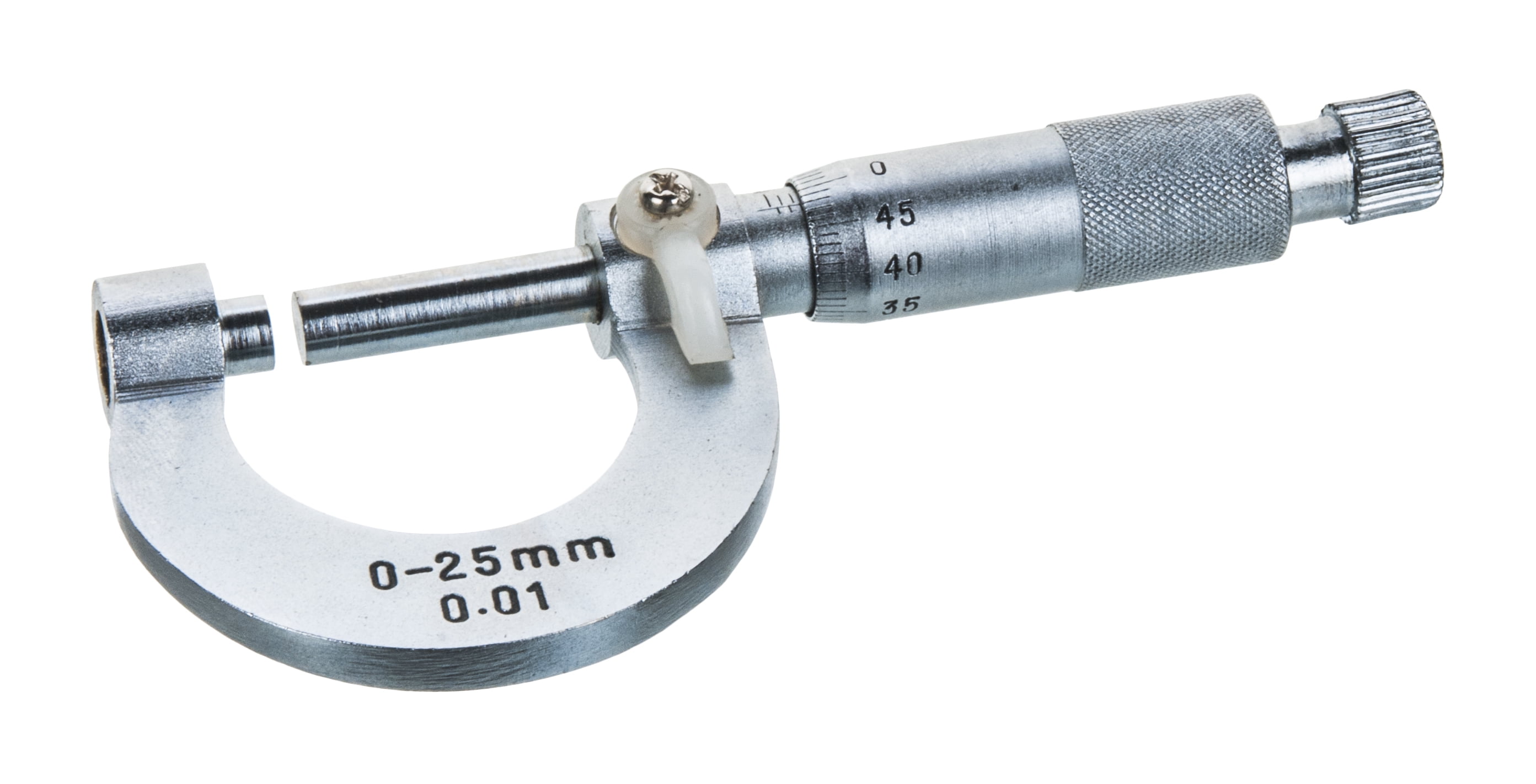 Eisco Labs Micrometer Screw Gauge w/Lock, Nickel Plated Brass Range 0