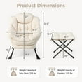 thumbnail image 2 of Kepooman Urban Hipster Modern Polyester Metal Doll Cotton Solid Print Accent Chair with Folding Footrest, Beige, 2 of 7