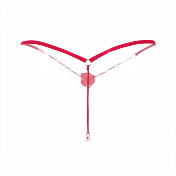 Gibobby Lencería sexy de mujer tanga V-string Ladies Open Sexy Bragas Tanga Ropa interior Bragas Encaje quemada Íntimos(Rojo Talla única)