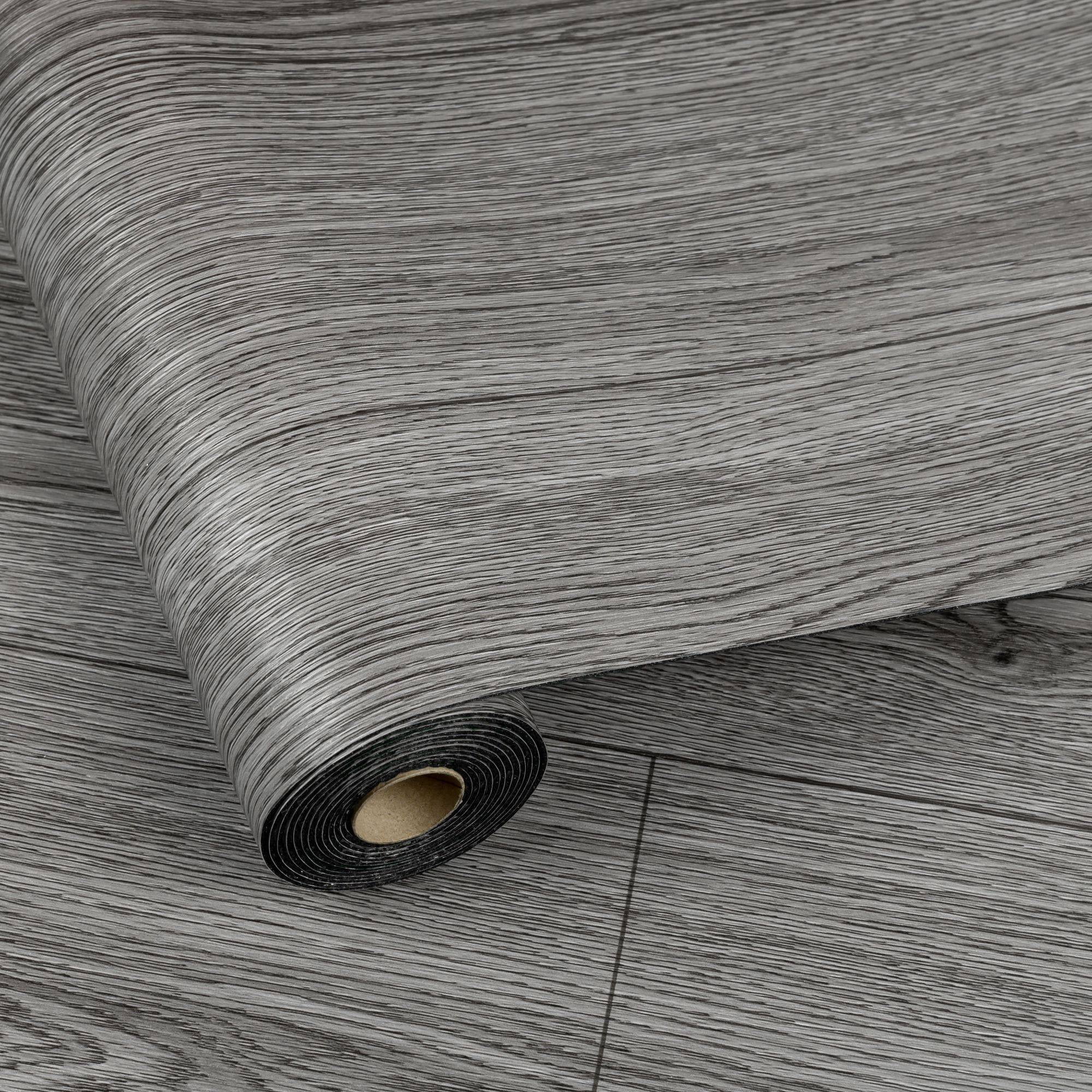 (3 pack) UMIGGEE Gray Peel and Stick Vinyl Flooring Roll 23.6-in x 196-in/31 Sq.Ft Thicken Self-Adhesive Vinyl Wood Grain Floor Wear-Resistant Easy DIY Install Home Decor