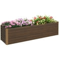 thumbnail image 2 of Outsunny 8x2x2ft Galvanized Raised Garden Bed Kit, Large Outdoor Metal Elevated Planter Box with Safety Edging for Flowers, Vegetables, Dark Brown, 2 of 9