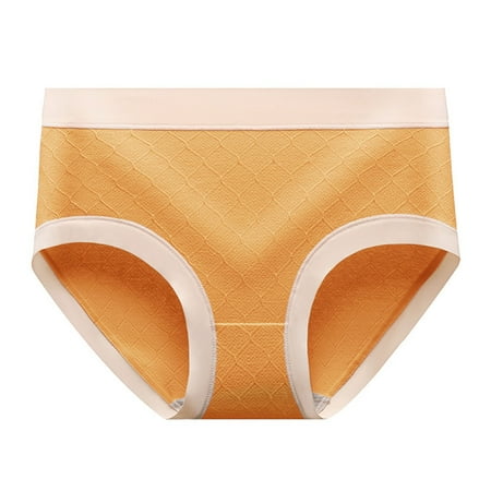 Summer Savings  Mid-Rise Panties  Fashion Sexy  Large Size  Soft Cotton  Elastic Waistband  Comfortable Fit  Seamless Design  Everyday Wear  Women s Clothing Plus | Yellow XXL  Sopatenor