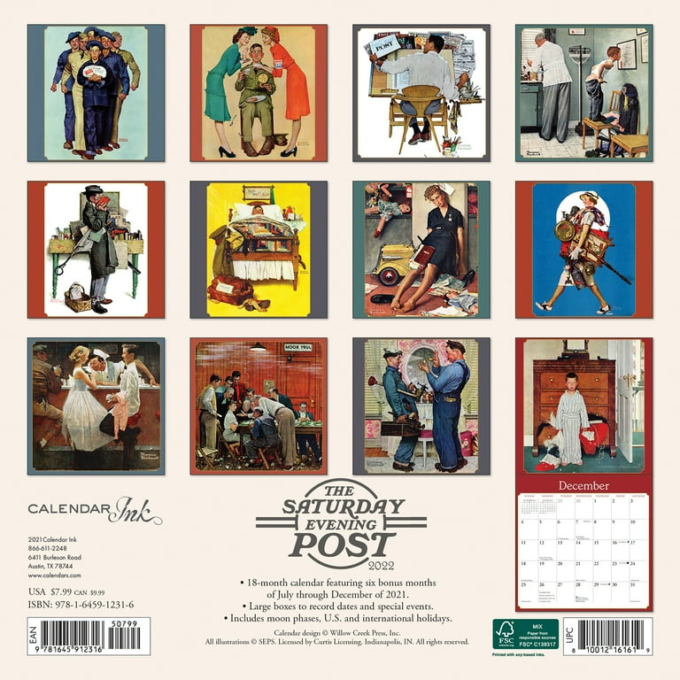 calendar-ink-the-saturday-evening-post-2022-mini-wall-calendar-walmart-com