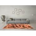 thumbnail image 3 of Ahgly Company Indoor Round Abstract Orange Modern Area Rugs, 8' Round, 3 of 4