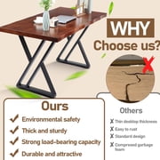 YEAHIBABY Solid Wood Computer Desk Brown with Stable Load Bearing for Office Use