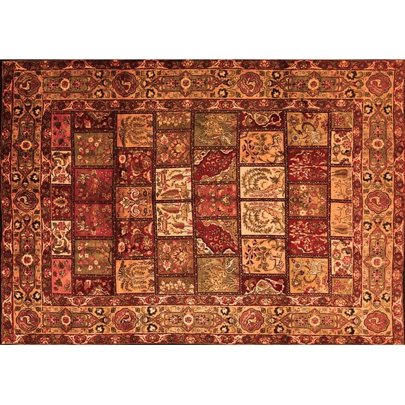 Ahgly Company Indoor Rectangle Persian Orange Traditional Area Rugs, 7' x 10'
