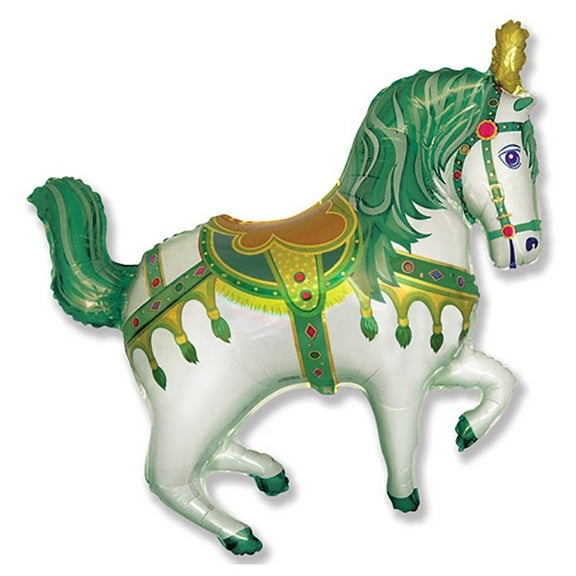 39 inch Horse Fair - Green Foil Mylar Balloon - Party Supplies Decorations