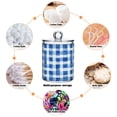 thumbnail image 6 of Yayeee 4 Pack Qtip Holder Bathroom Cotton Swab Canister with Lid Clear Dispenser Set, Blue Plain, 6 of 6