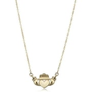 14k Yellow Gold Claddagh Necklace (adjusts to 16" or 18")