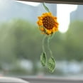 thumbnail image 5 of Tgbvmt Sunflower Woolen Car Pendant Handmade Crochet Ornament Cute Dashboard Hanging Decor Positive Energy Gift For Women Home Office Interior Decoration Summer Cheerful Boho Style, 5 of 6