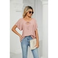 thumbnail image 3 of XCHQRTI Ruffled Short Sleeve Shirt Womens Vneck Tie Blouse Shirts 2024 Tunic Casual Tops, 3 of 8