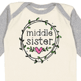 thumbnail image 4 of Inktastic Middle Sister Leaves, Circle, Heart Girls Long Sleeve Baby Bodysuit, 4 of 5