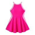 thumbnail image 4 of PRfgtbd Girls Swimsuit One Piece Bathing Suit Color Block Swim Dress Adjustable Straps Swimwear With Bottom Summer Modest Fit Swimdress Beachwear 7-8 Years, 4 of 5