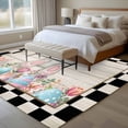 thumbnail image 4 of Black White Bunny Easter Area Rugs 5'x7', Small Throw Rugs for Laundry Room Playroom, Eggs Spring Floral Rabbits Wooden Indoor Outdoor Rug Non-Slip Low Pile Carpet Runner Reversible Floor Mats, 4 of 8