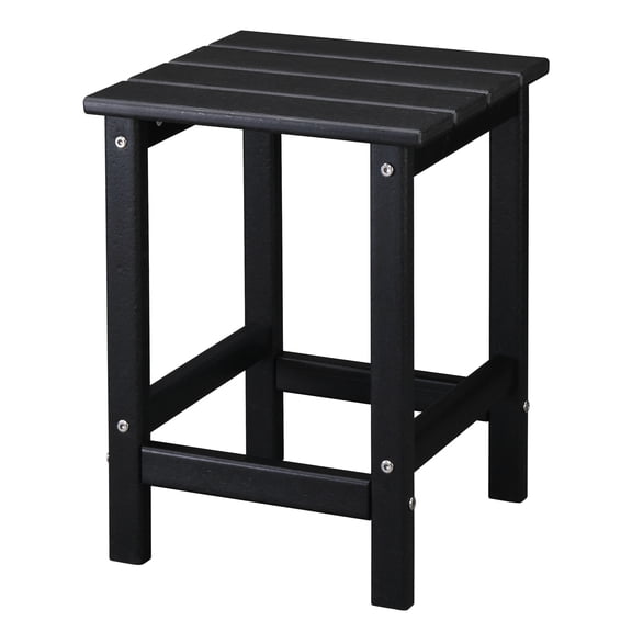 HUJHKIO Outdoor Side Table, Weather Resistant End Table for Patio, Backyard, Pool, Indoor Companion, Beach, Easy Assembly, Black