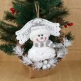 thumbnail image 4 of Corona de Navidad hecha a mano, colgador de puerta delantera, lindo muñeco de nieve de Papá Noel, corona colgante, decoración del hogar de vacaciones, 4 of 5