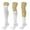 White, variant on 2 Pairs Cotton Slouch Knee High Socks Shoe Size 5-10 (Golden Rod)